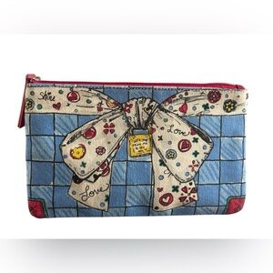 Brighton With Love From Me To You Canvas Zippered Cosmetic Make-Up Case Bag